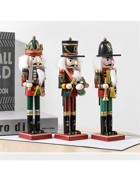 Adorno Cascanueces de Madera Trompetista 30 cm - Navidad