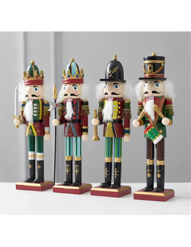 Adorno Cascanueces de Madera Trompetista 30 cm - Navidad