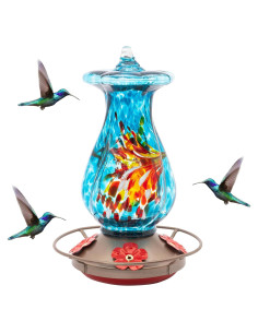 Alimentador de Colibríes MEKKAPRO de Vidrio 20oz Azul Cielo
