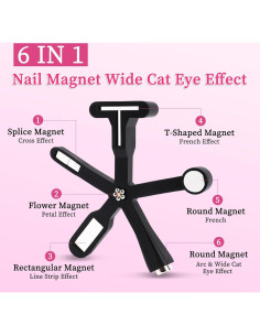 Imán de Uñas BQAN Ojo de Gato 6 en 1 Magnético Negro 2