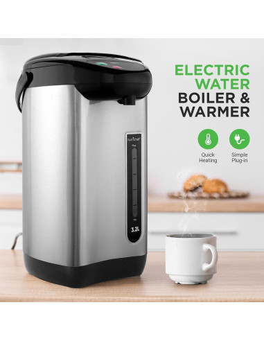 Hervidor de Agua Caliente NutriChef 3.2L Acero Inoxidable