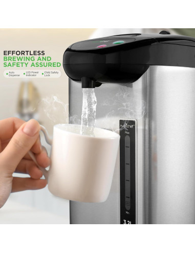 Hervidor de Agua Caliente NutriChef 3.2L Acero Inoxidable