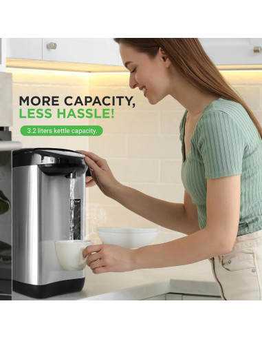 Hervidor de Agua Caliente NutriChef 3.2L Acero Inoxidable