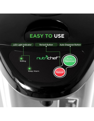 Hervidor de Agua Caliente NutriChef 3.2L Acero Inoxidable