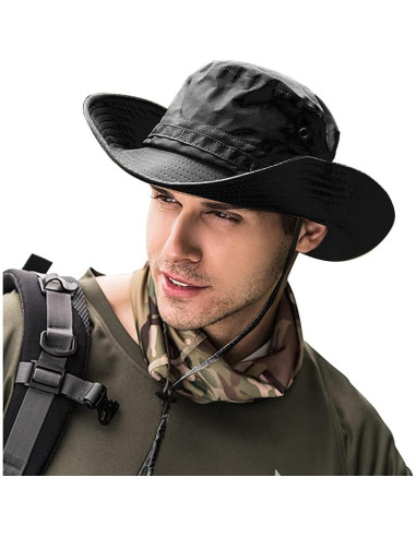 Sombrero de Sol Plegable UPF 50+ Verde Ejército para Hombre y Mujer