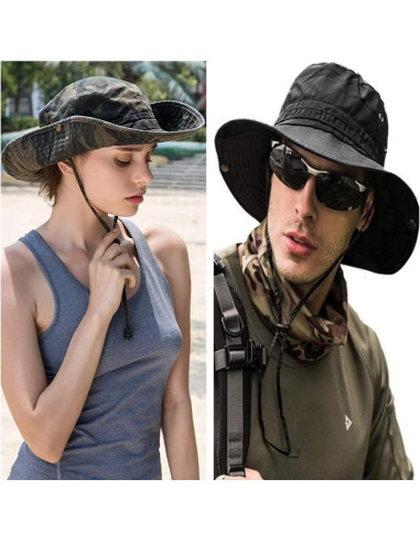 Sombrero de Sol Plegable UPF 50+ Verde Ejército para Hombre y Mujer