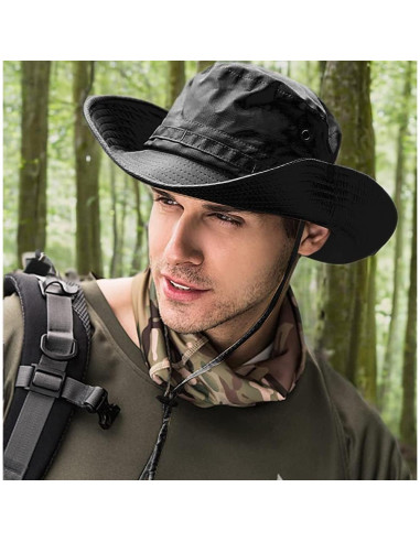 Sombrero de Sol Plegable UPF 50+ Verde Ejército para Hombre y Mujer