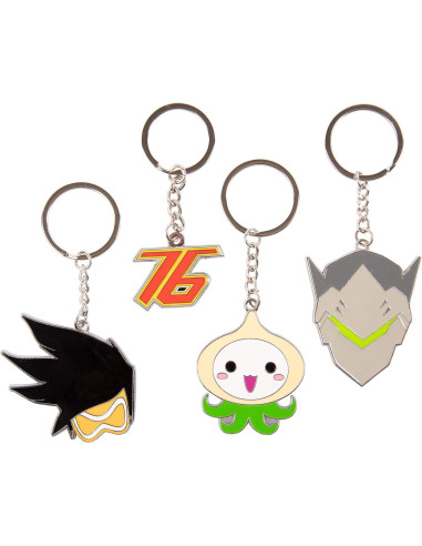 Llavero de Metal Esmalte Overwatch SCS Direct - Set 12 Piezas
