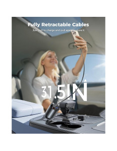 Cargador de Coche 4 en 1 CSODINCE 120W con Cables Retráctiles 2