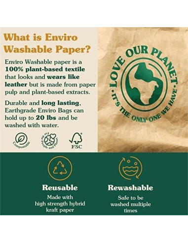 Bolsa de Compras Reutilizable Grande de Papel Sostenible