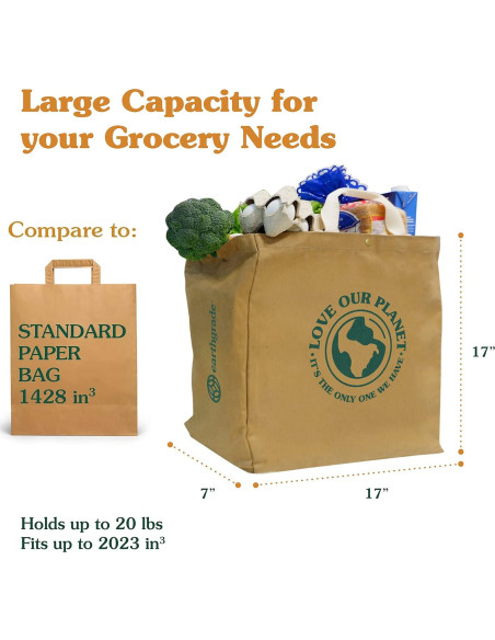 Bolsa de Compras Reutilizable Grande de Papel Sostenible