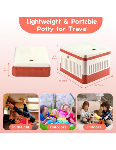 Asiento de Inodoro Portátil Wesketch Naranja Plegable 45 Bolsas 2