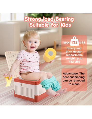 Asiento de Inodoro Portátil Wesketch Naranja Plegable 45 Bolsas