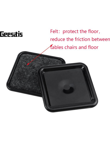 Deslizadores de Muebles Geesatis 8 Pcs Cuadrados 4.8x4.8 cm