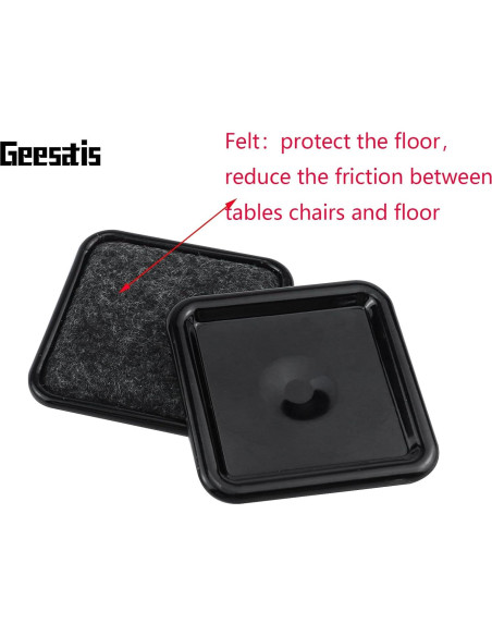 Deslizadores de Muebles Geesatis 8 Pcs Cuadrados 4.8x4.8 cm