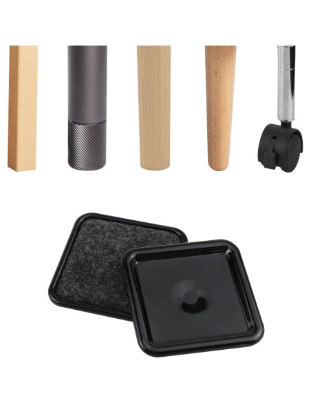 Deslizadores de Muebles Geesatis 8 Pcs Cuadrados 4.8x4.8 cm