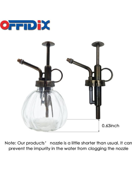 Botella Pulverizadora de Vidrio OFFIDIX 200 ml 16 cm Vintage