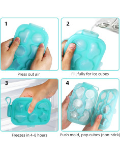 Juego de Moldes de Hielo de Silicona Shemakes 6 Piezas 2