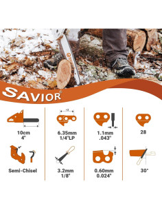 Cadena de Sierra Mini 4" Savior 28DL 1/4"LP .043" para Stihl 2