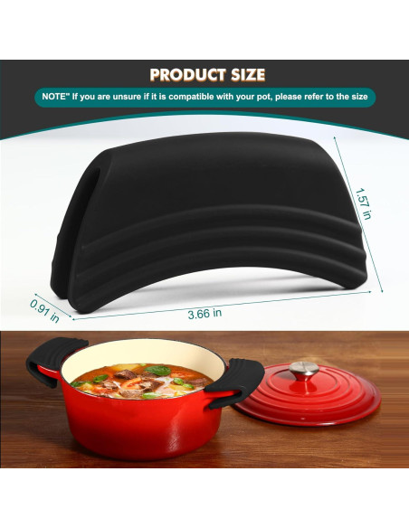 Agarraderas de Silicona Sxmprail para Olla Holandesa - Negro
