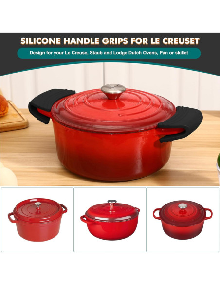 Agarraderas de Silicona Sxmprail para Olla Holandesa - Negro