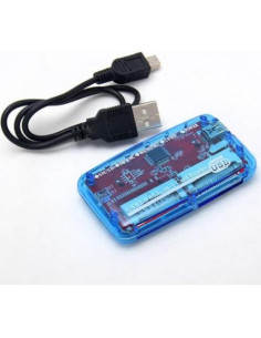 Lector de Tarjetas USB 2.0 eTECH Todo en Uno Azul - Soporta SD/SDHC 2