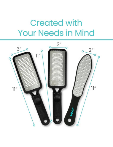 Juego de 3 Limadoras de Pies Vive - Acero Inoxidable