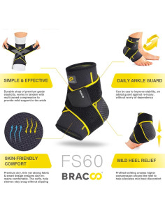 Bracoo Faja de Compresión para Tobillo FS60 Unisex Negro 2