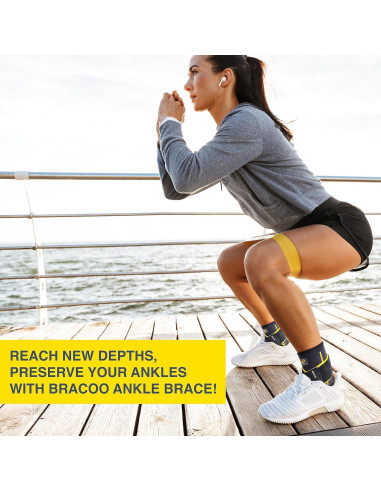 Bracoo Faja de Compresión para Tobillo FS60 Unisex Negro
