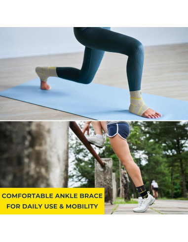 Bracoo Faja de Compresión para Tobillo FS60 Unisex Negro