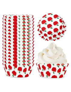 Forros para Cupcakes Manzana Rojos 300 Pcs Whaline 5.08 cm