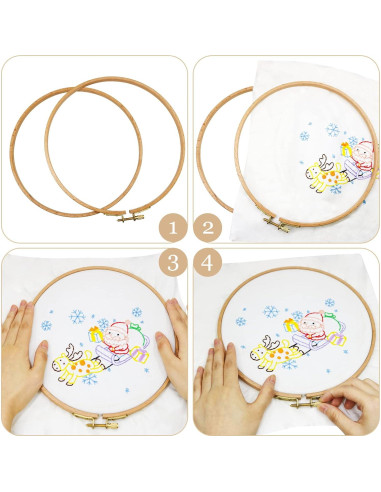 Aros de Bordado de Madera de Haya 5 Pulgadas - 2 Piezas