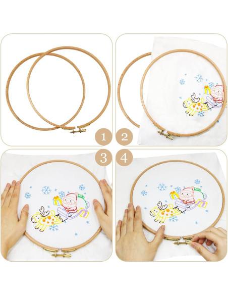 Aros de Bordado de Madera de Haya 5 Pulgadas - 2 Piezas