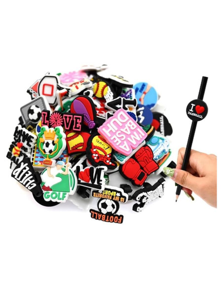 Adornos de Lápiz Deportivo XHAOYEAHX 100PCS Silicona