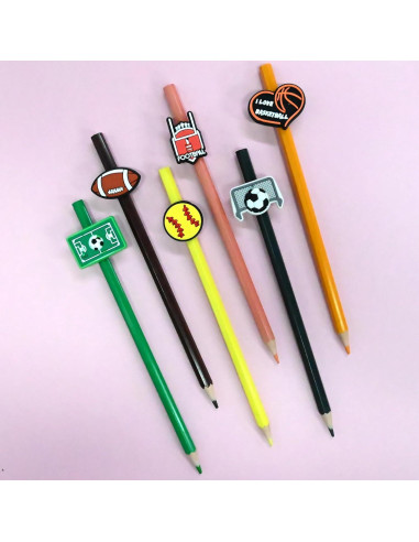 Adornos de Lápiz Deportivo XHAOYEAHX 100PCS Silicona