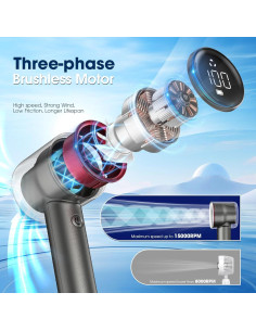 Ventilador Portátil de Mano JINLICTE F23 15000RPM Batería 5000mAh 2