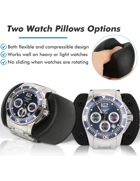 Enrollador de Relojes Automáticos Uthlusty Negro con Motor Silencioso