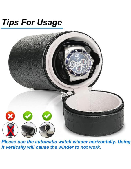 Enrollador de Relojes Automáticos Uthlusty Negro con Motor Silencioso