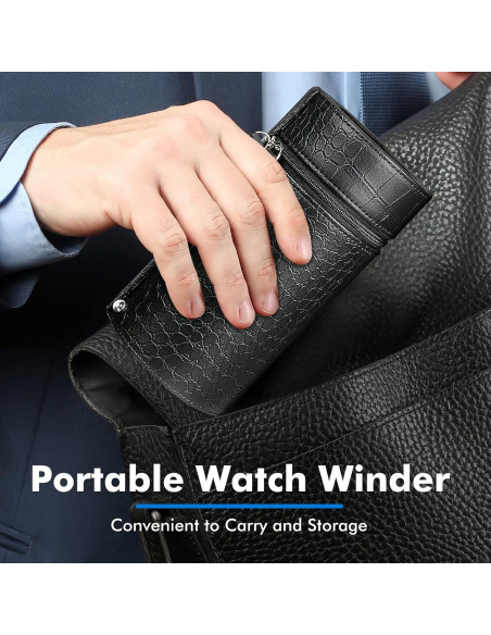 Enrollador de Relojes Automáticos Uthlusty Negro con Motor Silencioso
