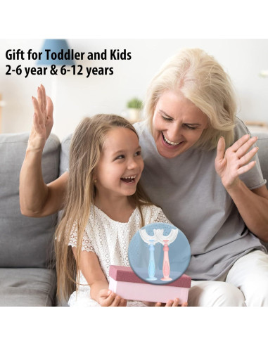 Cepillo de Dientes en U Tusiwit para Niños 2-6 Años Azul