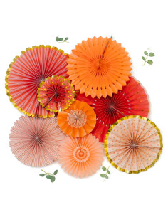 Juego de Decoración de Pared Origami PapaKit - 8 Ventiladores de Papel