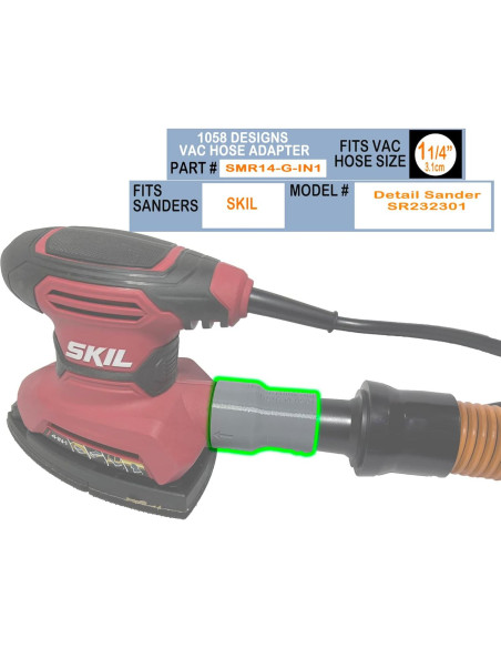 Adaptador de Manguera para Lijadora SKIL 4-en-1 1,25"