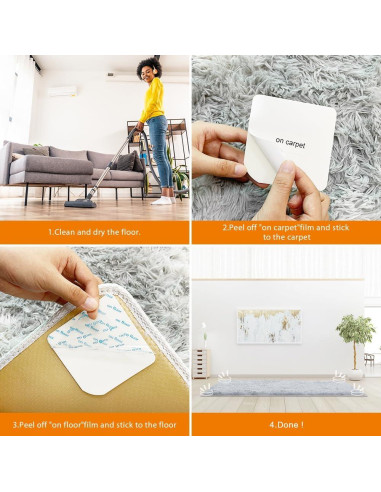 8 Piezas Cinta Antideslizante para Alfombras ZC GEL 40.8g