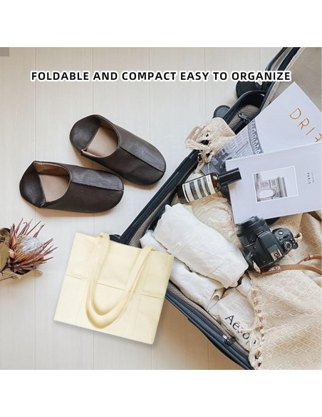 Bolsa de Lona Extra Grande Beige 55x35x20 cm Reutilizable