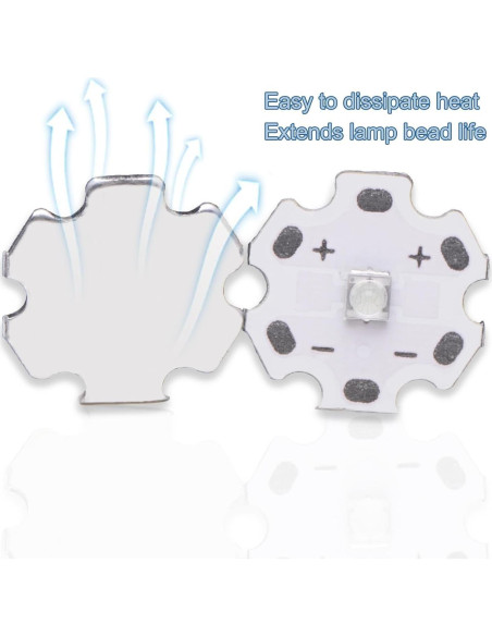 5 Pcs Luz LED UV 365-370nm Alta Potencia LEDGUHON