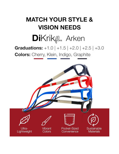 Gafas de lectura magnéticas DiKrik Flex con lentes anti-luz azul