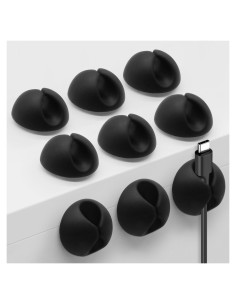 Organizador de Cables SmiLife 9 Piezas Negro - Clips Adhesivos