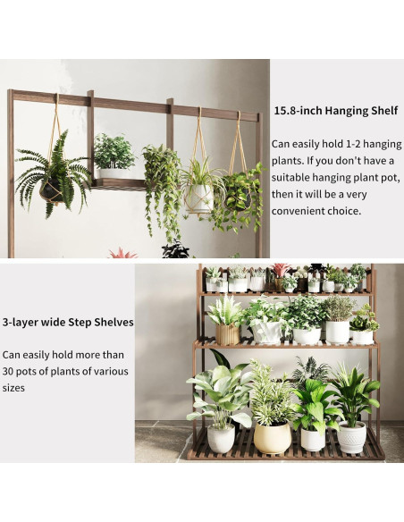 Estante Colgante de Plantas COPREE 3 Niveles Escalera 95x45x146cm