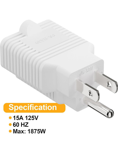 Adaptador de Enchufe CA 4 en 1 PluGrand 15A 125V a 20A 250V