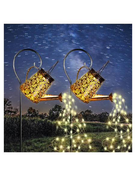 Luces de Riego Solar con Diseño de Copo de Nieve - 2 Paquete